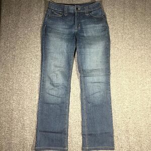 NYDJ  Blue Denim Lift & Tuck Marilyn Straight Jeans Style #10063 6 Mom Preppy